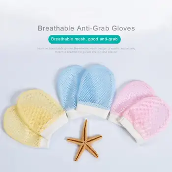 

3 Colors Baby Care Fashion Baby Gloves Breathable Mesh Anti-grab Gloves Newborn Safety Protection Scratch-resistant Gloves