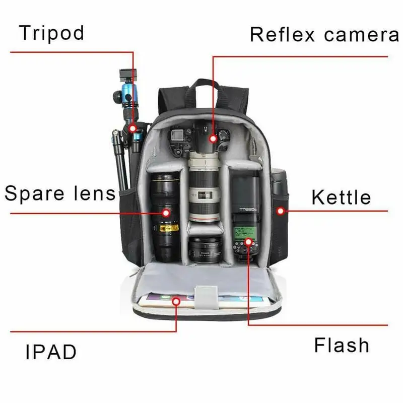 Многофункциональный рюкзак для камеры Nikon Canon DSLR видео цифровой DSLR сумка Водонепроницаемый Открытый камера Фото Сумка Чехол