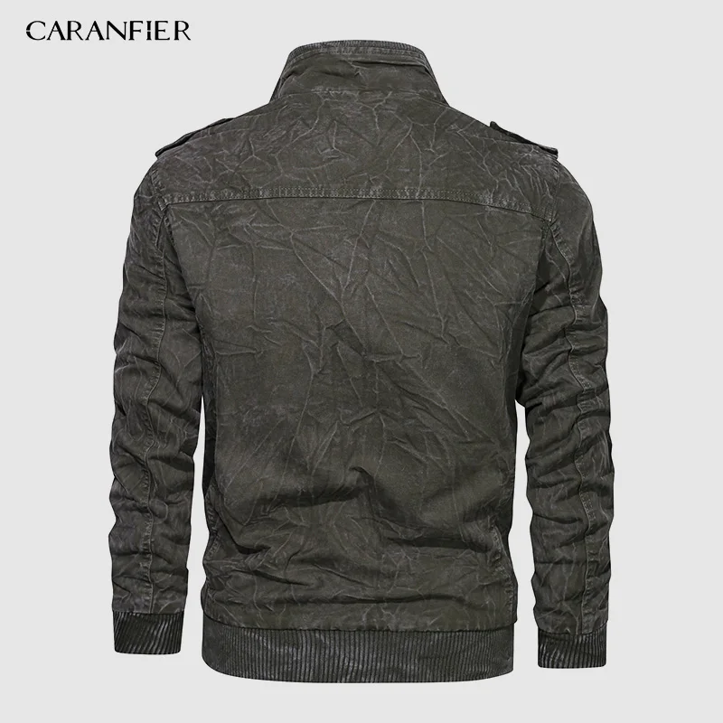 CARANFIER брендовая зимняя куртка для мужчин повседневное ретро пальто армейские летные куртки Air Force Cargo верхняя одежда модные пальто одежда американские размеры