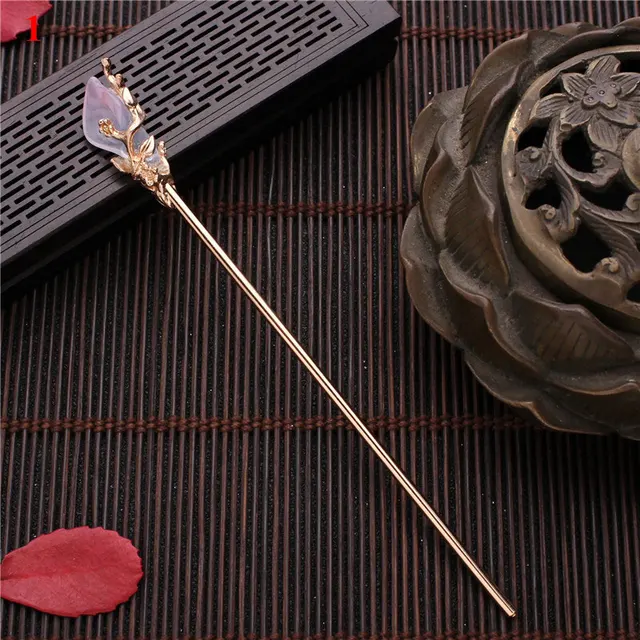 Vintage Chinese Style Hairpins Hair Stick Women Metal Glaze Hair Fork Hair Chopsticks Woman Jewelry Hair Clip Accessories 2021 1
