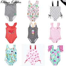 Купальник, цельный бикини, детский купальник с принтом, Летний Пляжный купальный костюм для маленьких девочек, купальный костюм Купание, костюмы для девочек