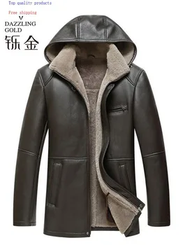 

100% genuine leather men coat shearling true sheepskin men jacket real sheep fur coat for men high quality fashion coat winter