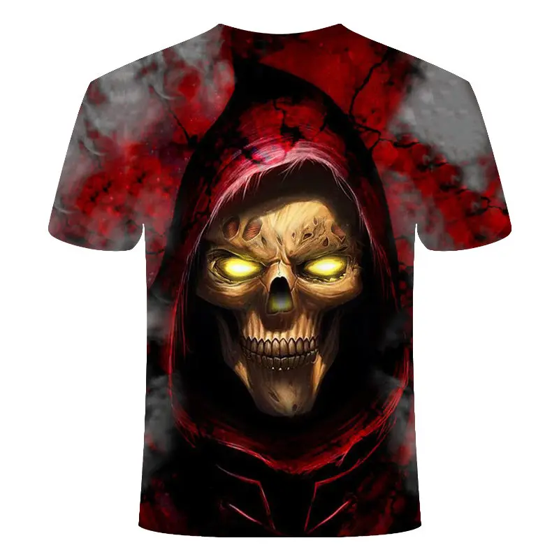 Skull Tshirt Men Card T-shirt Punk Rock Clothes 3d Print T Shirt Funny Anime Mens Clothing New Casual Summer Tops