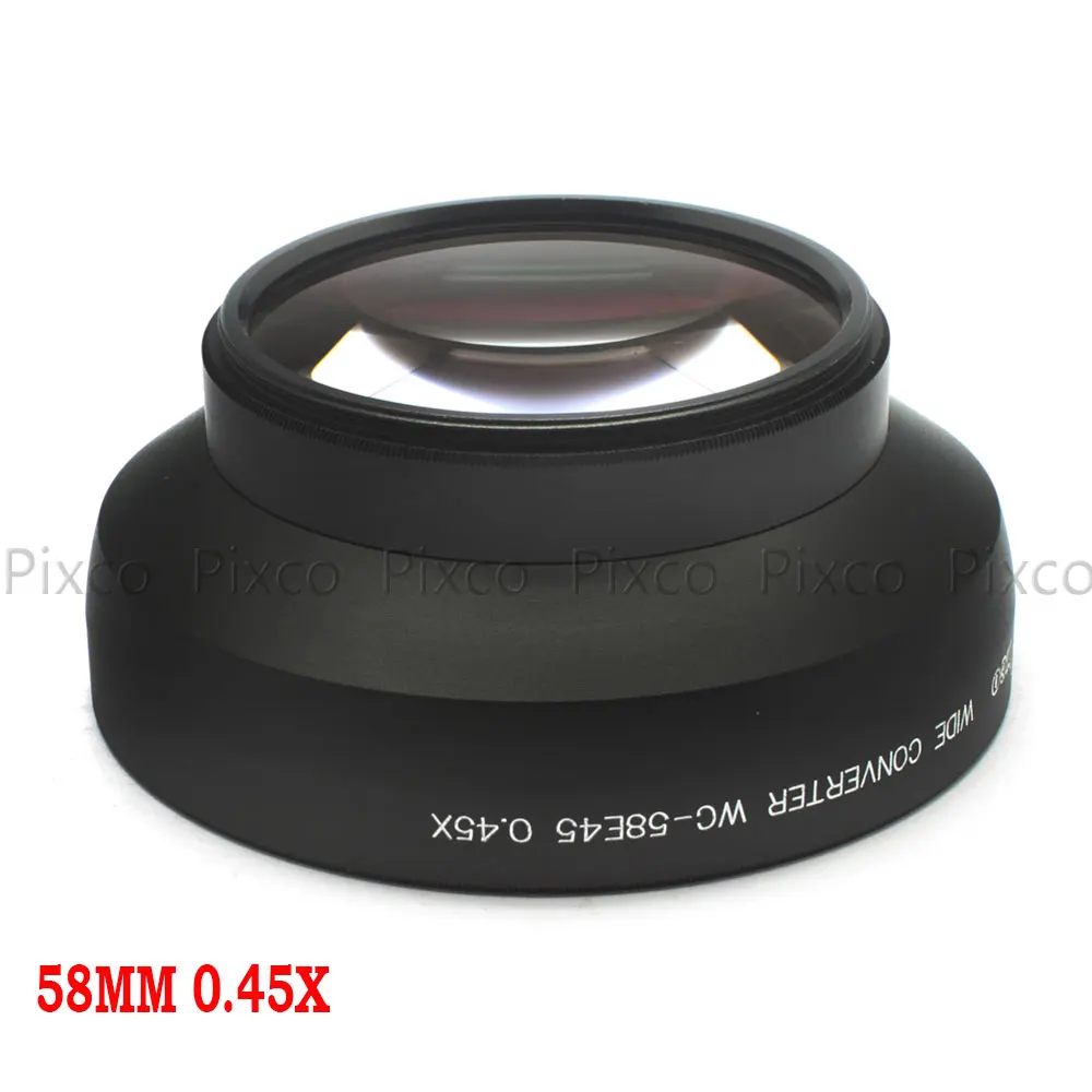 Professional 58mm 0.45X Wide Angle Lens with Macro Black For Canon Nikon Sony