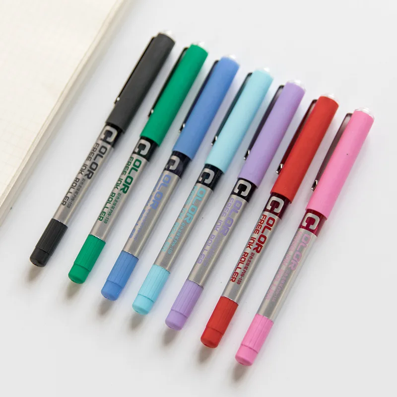 

7 0.38/0.5mm Color Gel Pen Free Ink Roller Ballpoint Pens Signature High Quality Stationery Office Accessories School Supplies