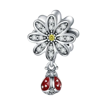 

Daisy and Ladybug Dangle Charm Fit DIY Beads Bracelet Necklace Jewelry Making Gift