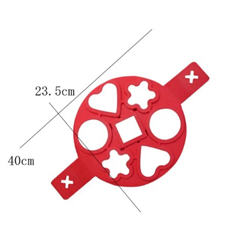 7-отверстие антипригарная силиконовая форма для выпечки Maker для пирожных сковорода для жарки яиц с углублениями формы выпечки Аксессуары для выпечки красный нетоксичный