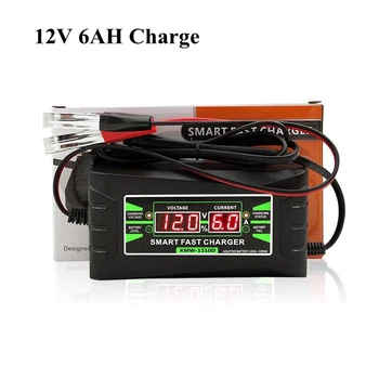 

12V 6Ah Lead-acid Smart Fast Battery Charger Three-stage Pulse for EV Scooter Car Ebike Automatic Power Off Dual Display