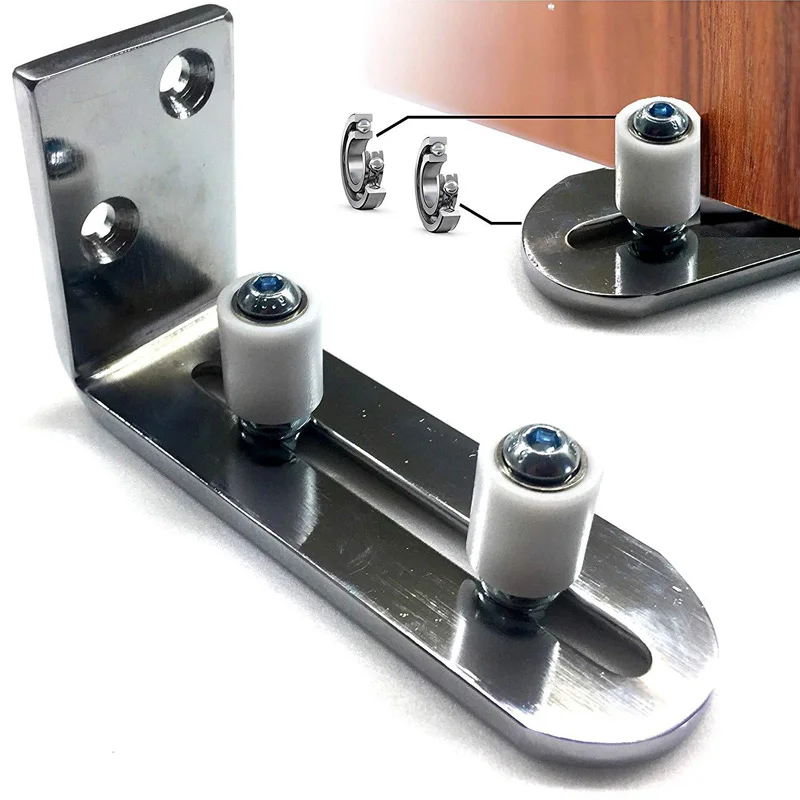 

Silver Steel Sliding Barn Door Hardware Floor Ground Guide Adjustable Smooth Install, And Can Be Used Safely For A Long Time