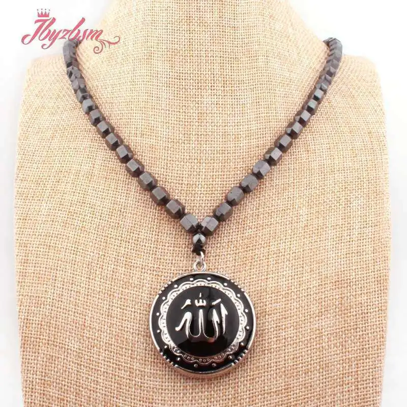 Natural Magnetic Hematite Necklace Bracelet Column Jewelry For Women Man Party Christmas New Year Valentine's Day Gift Pick