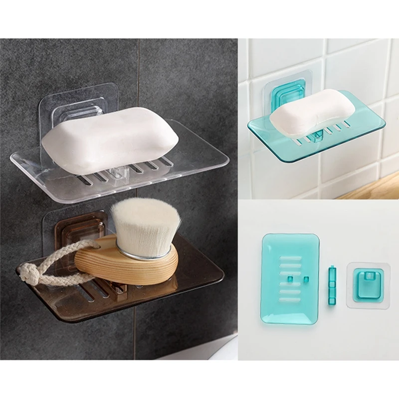 Bathroom Shower Soap Dishes Drain Sponge Holder Wall Mounted Bathroom Organizer Storage Rack Soap Box Housekeeping Container