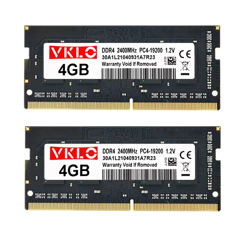

VKLO 5 pieces kit DDR4 4GB 8GB RAM 2400MHz 260PIN DIMM Laptop Memory PC4-19200 SO-DIMM NON-ECC Unbuffered AMD Intel compatible