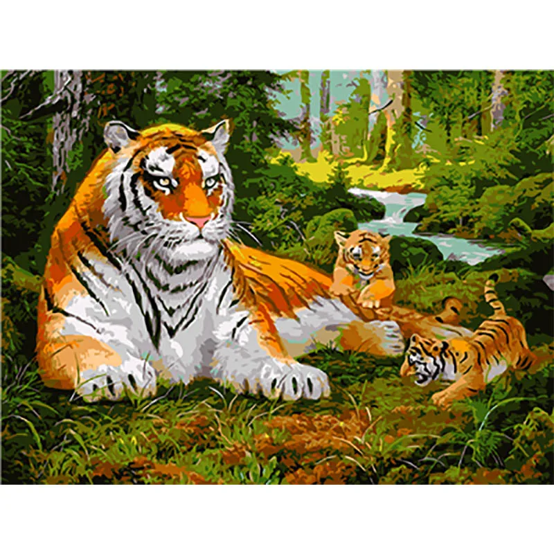 Animale Тигр Сделай Сам краска по номерам для взрослых краска по номерам Schilderen op nummer Pintar por numeros Pintura por numero - Цвет: number painting14