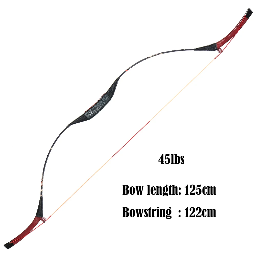 45lbs Toparchery 30~ 50 фунтов традиционный деревянный лук длинный лук изогнутый лук для охоты стрельба из лука лук охотничий лук для взрослых на открытом воздухе - Цвет: 45lbs