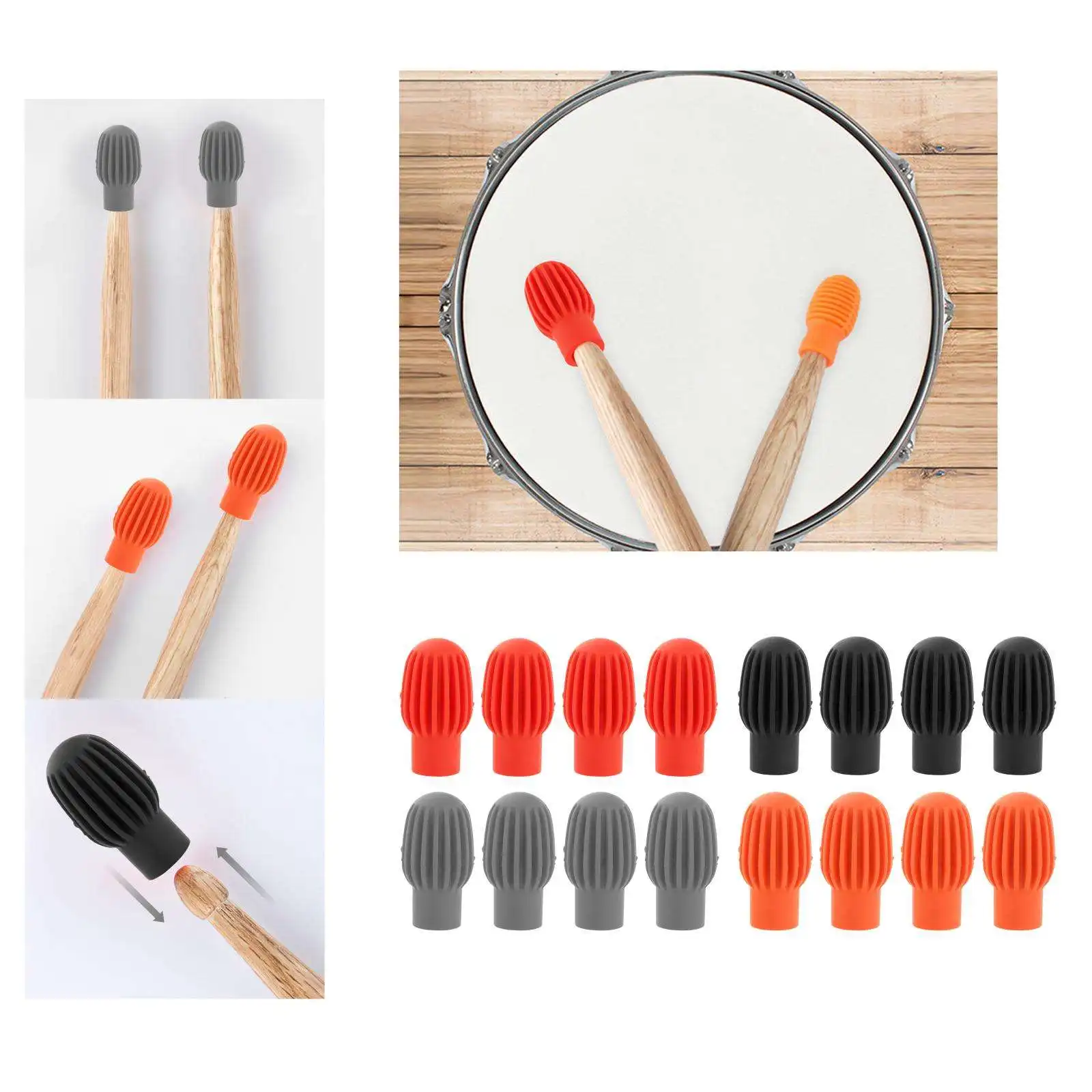 Silent Battery Damper 4 Pieces Tips for Silence Practice Tools Parts Gift Kids Wand