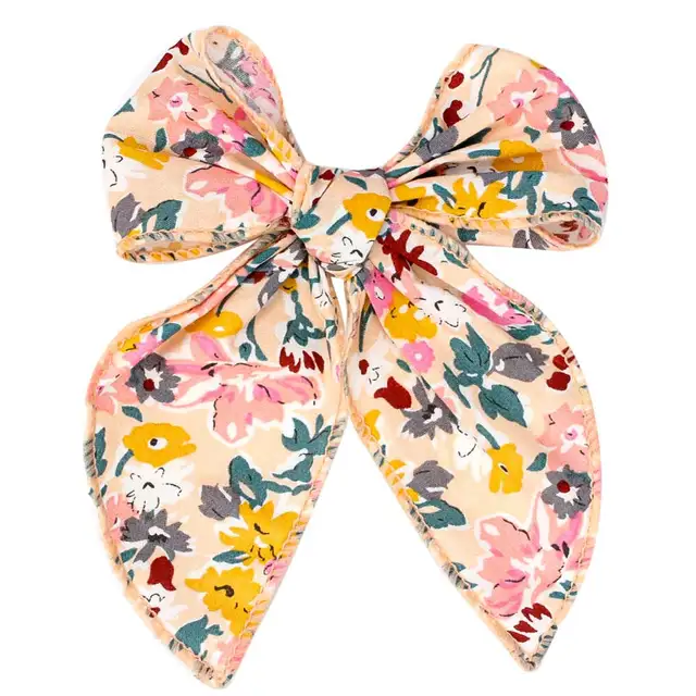 Elegant Chiffon Big Bow Spring Hair Clip Fashion Print Floral Hair Barrette For Women Girls Sweet Hairclip Hair Grip Accessories type 1