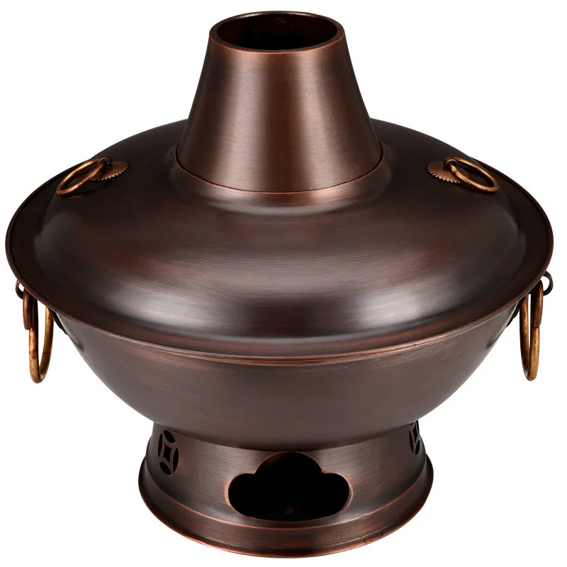 

Chinese Style Copper Hot Pot Pure Red Copper Thickened Copper Pot Old-Fashioned Furnace Pure Copper Household Hot Pot