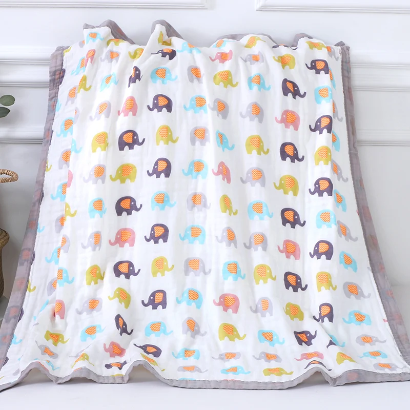 Cobertores do Bebê Camadas de Musselina Algodão Bebê Dormir Cobertor Swaddle Respirável Infantil Crianças 120*150cm 6 29 Cobertores do bebê 6 camadas de musselina