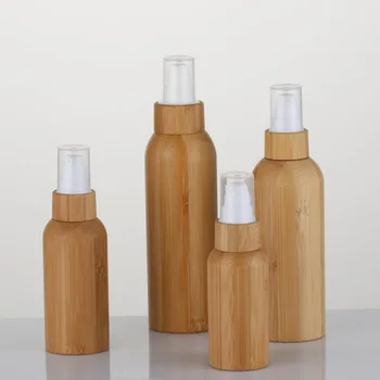 

Biodegradable bamboo emulsion spray bottle 120ml Skincare cbd cream jar Cosmetic packaging container eco-friendly wooden cap