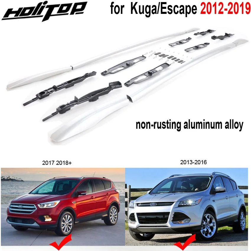 Модернизированные рельсы крыши/Бар Багажник крыши для Ford Kuga/Escape 2012-, Толстый алюминиевый сплав, достаточно сильный, может нагрузить вес 100 кг