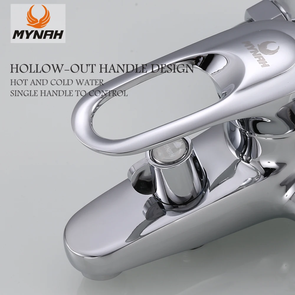 MYNAH Bathroom Faucets Wall Mounted Hot And Cold Water Faucet Zinc Alloy Bathtub Water Mixer Taps without Shower Hand bathtub faucet