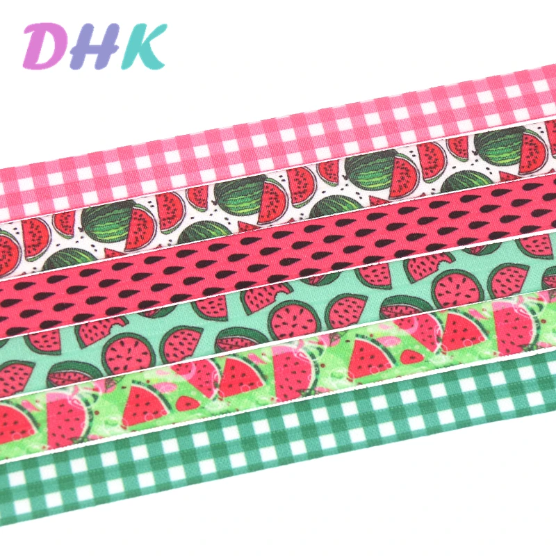 DHK 5/8'' 10yards watermelon printed Fold Elastic FOE stretch ribbon hairbow headwear headband DIY OEM B1872 | Дом и сад