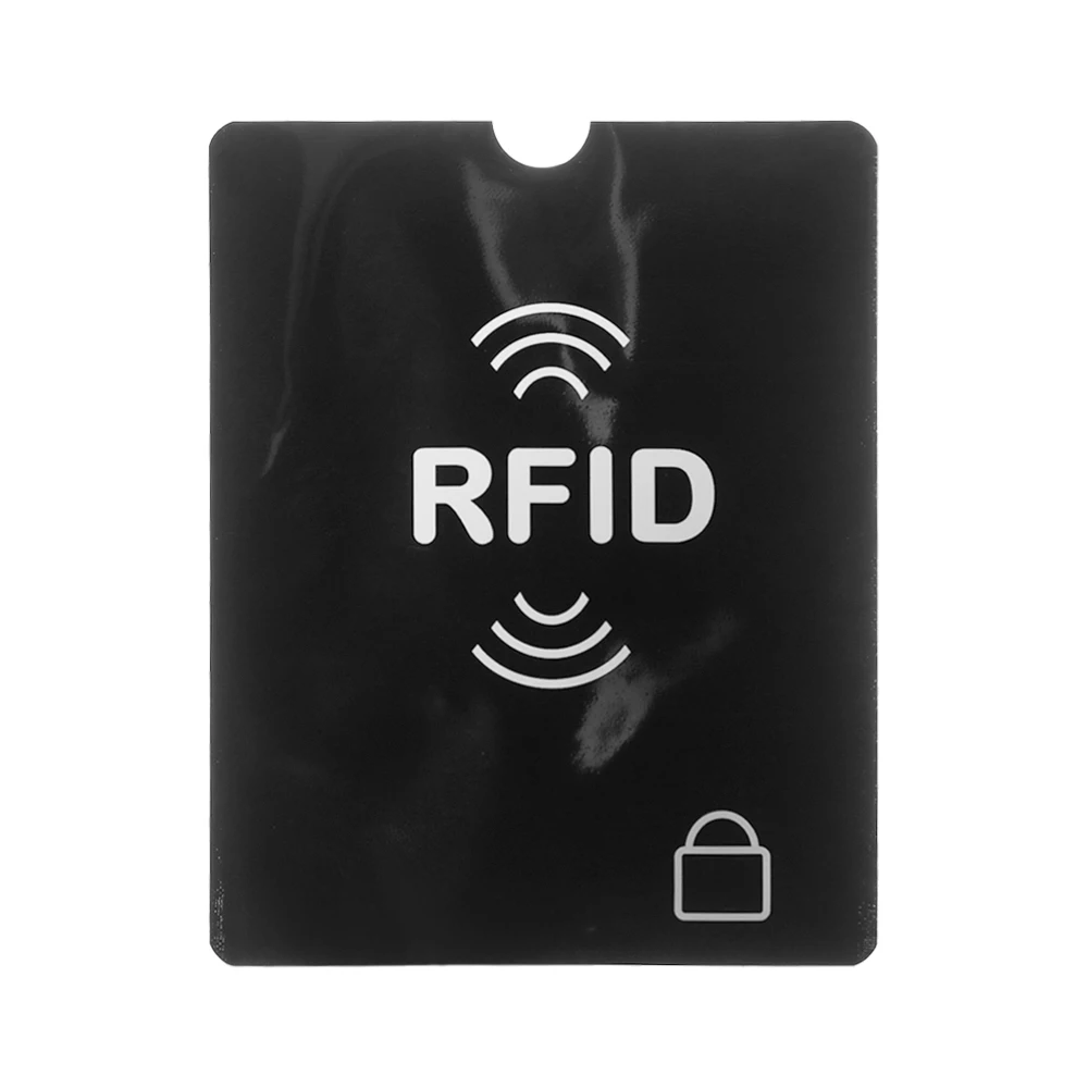 5 шт. защитный Противоугонный Считыватель RFID защита для кредитных карт блокирующий чехол для кожи алюминиевый чехол для банковских карт рукав кошелек - Цвет: Black