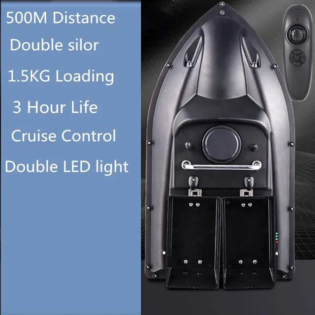 180minis life 500m Distance Double Hopper RC Fishing Bait boat With 3pcs 5200mah boat battery free car charger waterproof bag to 2