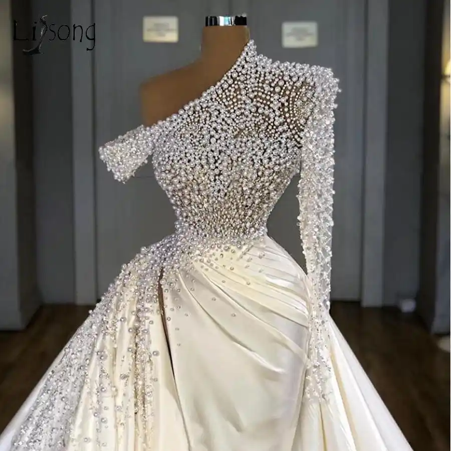 Beaded pearl wedding dress Clearance
