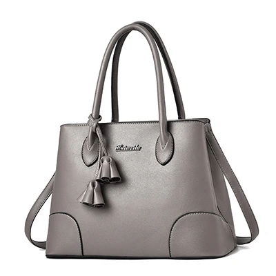 Gray Nevenka Women Handbags Fashion PU Leather Top-handle Bags Totes Tassel Designer Crossbody Shoulder Bag Hand Bags Hot Sale - Цвет: Gray