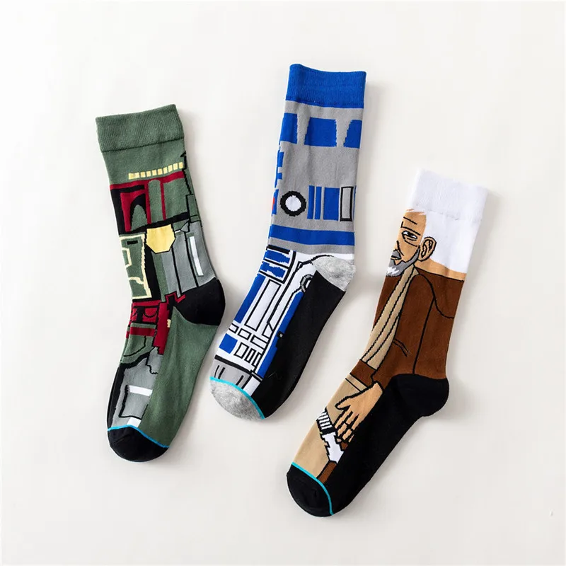 Star Wars Movie Stockings Master Yoda R2-D2 Cosplay Socks Wookiee Jedi Knight Novelty Men's Women's Socks Spring Autumn Winter