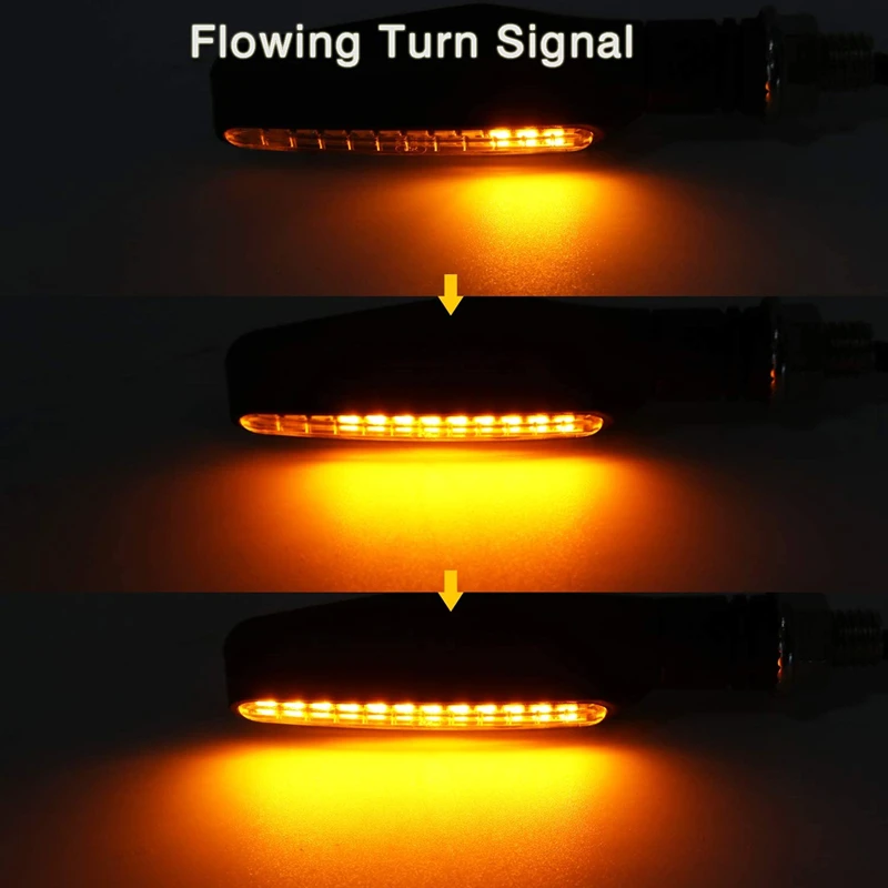 Universal Motorcycle Turn Signal Light 12V Led Moto Flowing Water Blinker Bendable Motorcycle Flashing Lights Signal Lamp