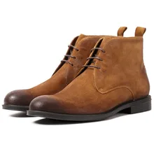 Fashion Spring Vintage Men Chelsea Boots Lace Up Suede Dress Boots Genuine Leather Casual Lace Up Ankle Boots Short Fashion Spring Vintage Men Chelsea Boots Lace Up Suede Dress Boots Genuine Leather Casual Lace Up Ankle Boots Short