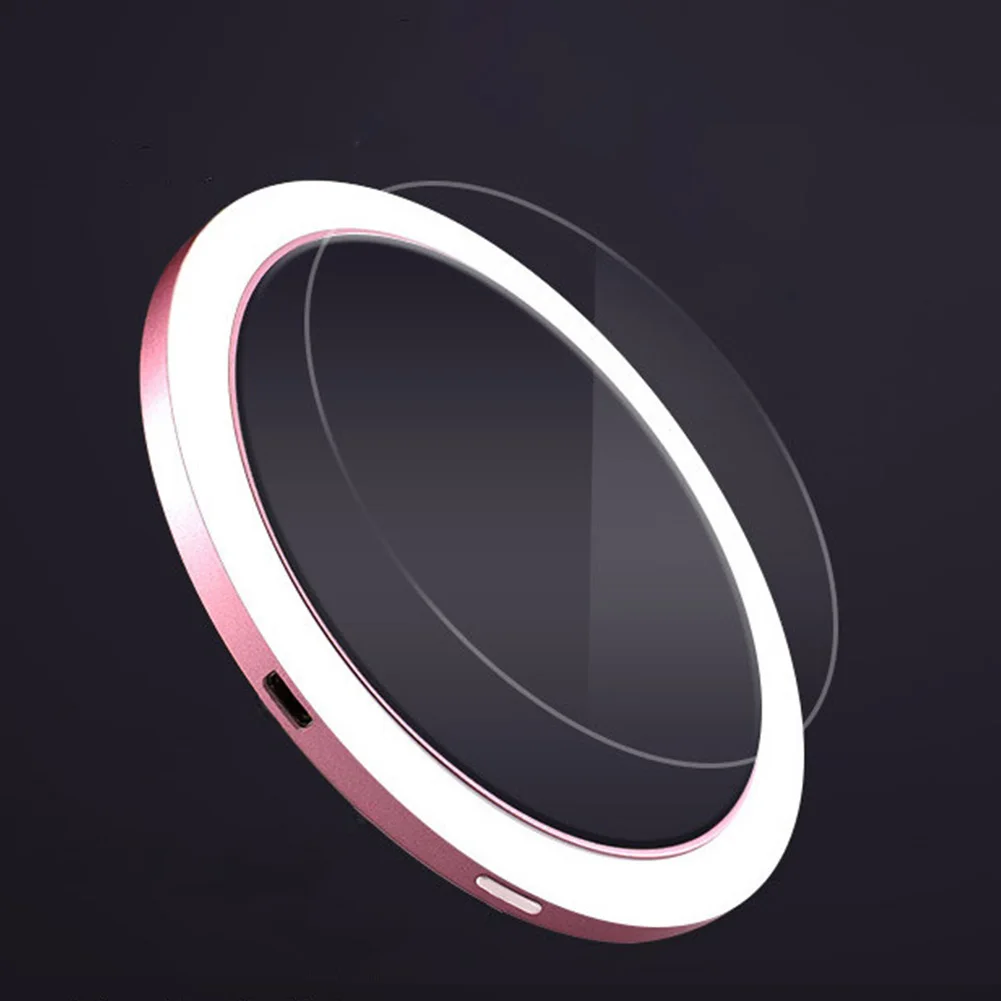 Светодиодное мини зеркало для макияжа портативная беспроводная Зарядная база