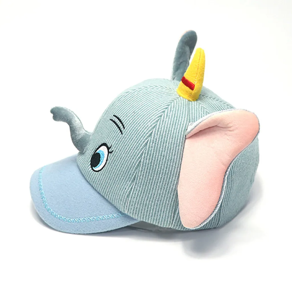 Baby Hats Summer Boy Girls Hats Soft Cotton Elephant Sunhat Eaves Baseball Cap Sun Hat Beret Newborn Photography Gorro Infantil