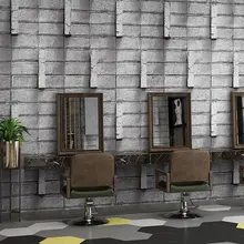 Industrial Vintage Faux 3D Brick Loft Wallpaper Roll Vinyl PVC Brown Grey Washable Wall Paper for Bar Coffee Shop Walls