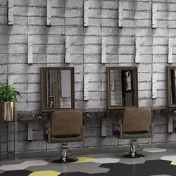 Industrial Vintage Faux 3D Brick Loft Wallpaper Roll Vinyl PVC Brown Grey Washable Wall Paper for Bar Coffee Shop Walls