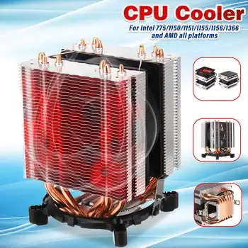 

LEORY CPU Cooler 6 Heat Pipes Dual Fan Cooler Quiet Cooling Fan Heatsink Radiator for Intel 775/1150/1151/1155/1156/1366 and AMD
