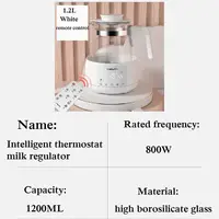 Bouilloire électrique 1,2 L, bouilloire à température contrôlée pour la maison, théière en verre pour le bureau, maintien au chaud automatique, multifonction, 600W 6