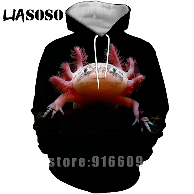 7 Зимняя женская и Мужская спортивная одежда с 3D принтом животных Axolotl толстовки Панк пальто пуловер Толстовка аниме Modis Harajuku Толстовка с капюшоном - Цвет: 7