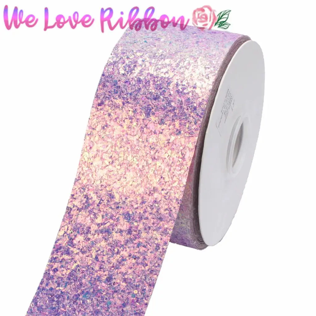 3"75mm Shiny Glitter Leather Fabric Ribbon Solid Color DIY Hair Bowknots Gift Packing Decor Rose Red White Lt.Blue 25yards/roll - Цвет: Rose Pink