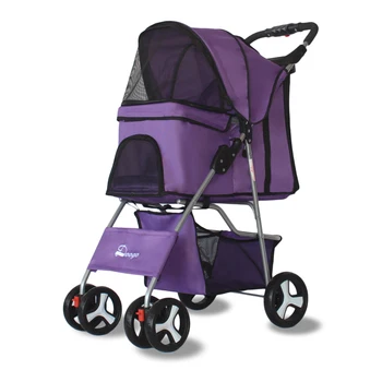 

Pet Stroller Dog Cart Folding Small and Medium Four-wheeled Teddy Outdoor Travel Supplies
