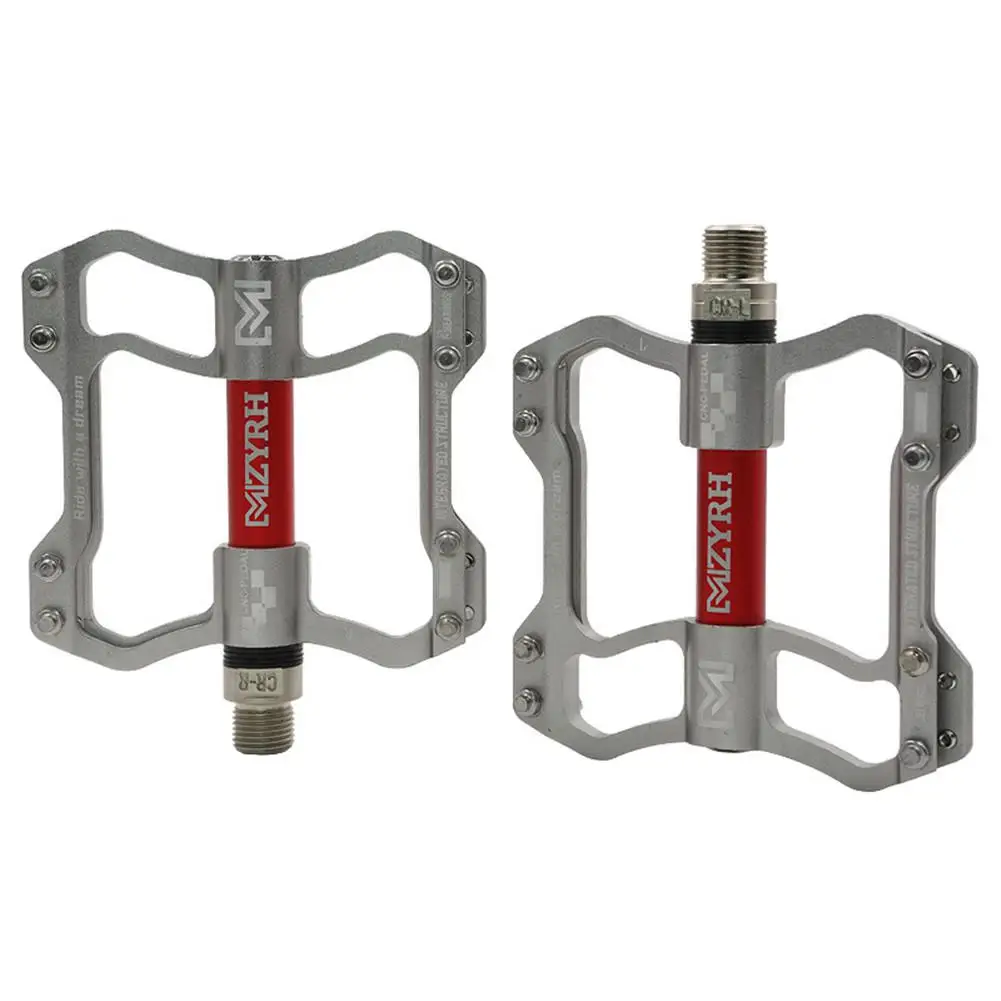 Silver red HiMISS педали для велосипеда, ультра светильник, алюминиевый сплав, BMX, MTB, горный велосипед, педаль, супер светильник, горный велосипед, подшипник, лодыжка - Цвет: Silver red