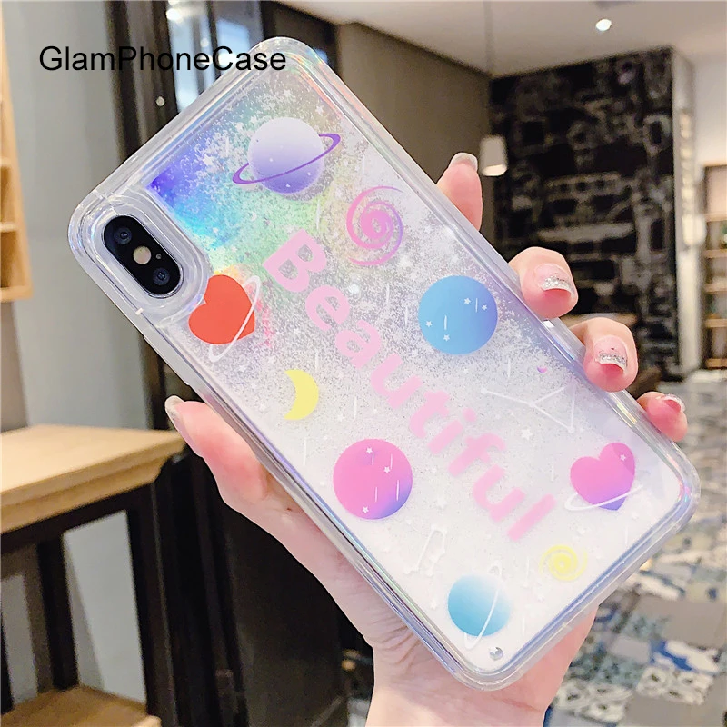 

GlamPhoneCase Quicksand Planet Phone Case For iPhone X XS Max XR Hard Case Cover For iPhone 7 8 6 6s Plus Case