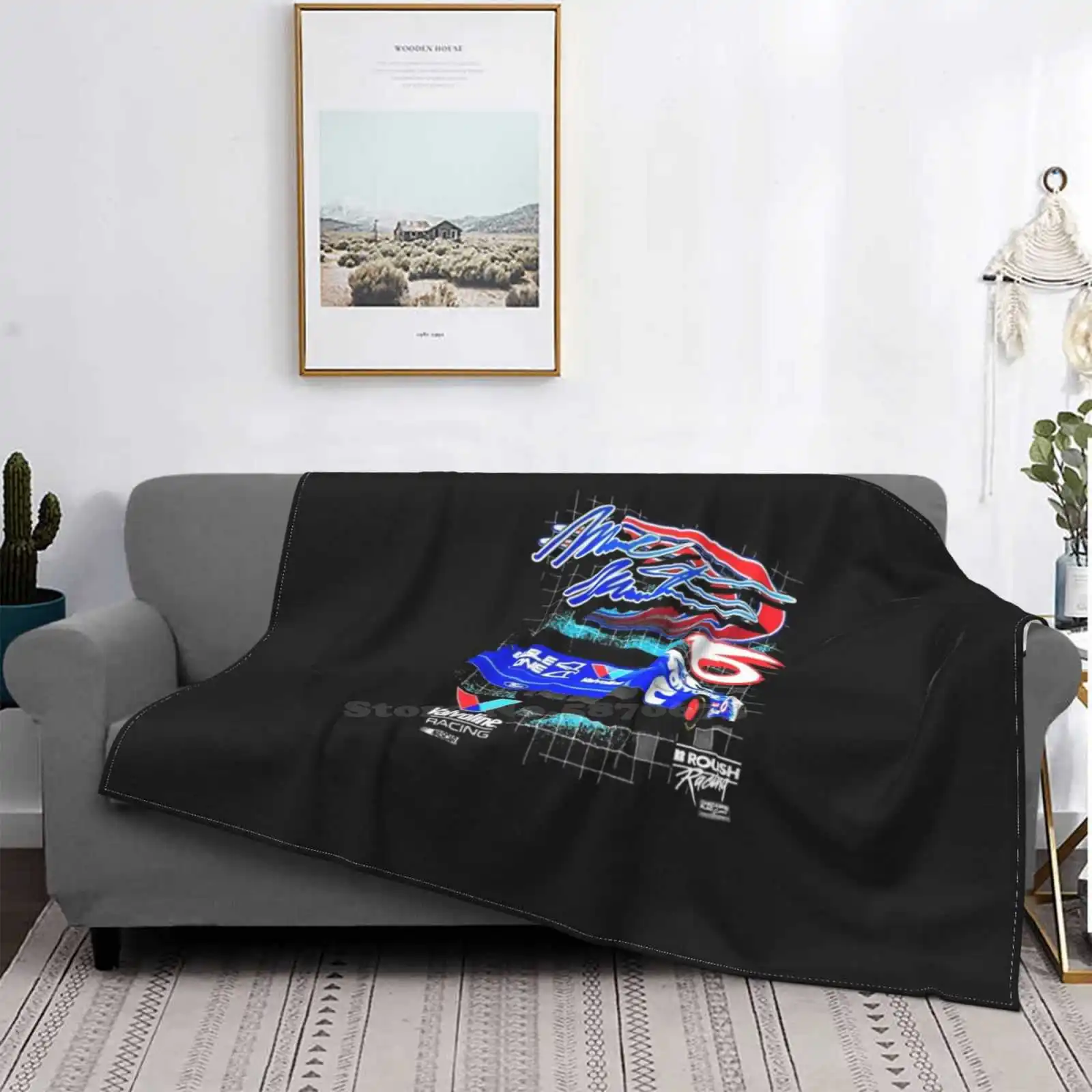 Vintage 90S Marchio Martin Roush Racing Per La Casa Divano Lettino Da Campeggio Auto Da Viaggio Aereo Coperta Portatile Vintage Da Corsa D'Epoca Giubb