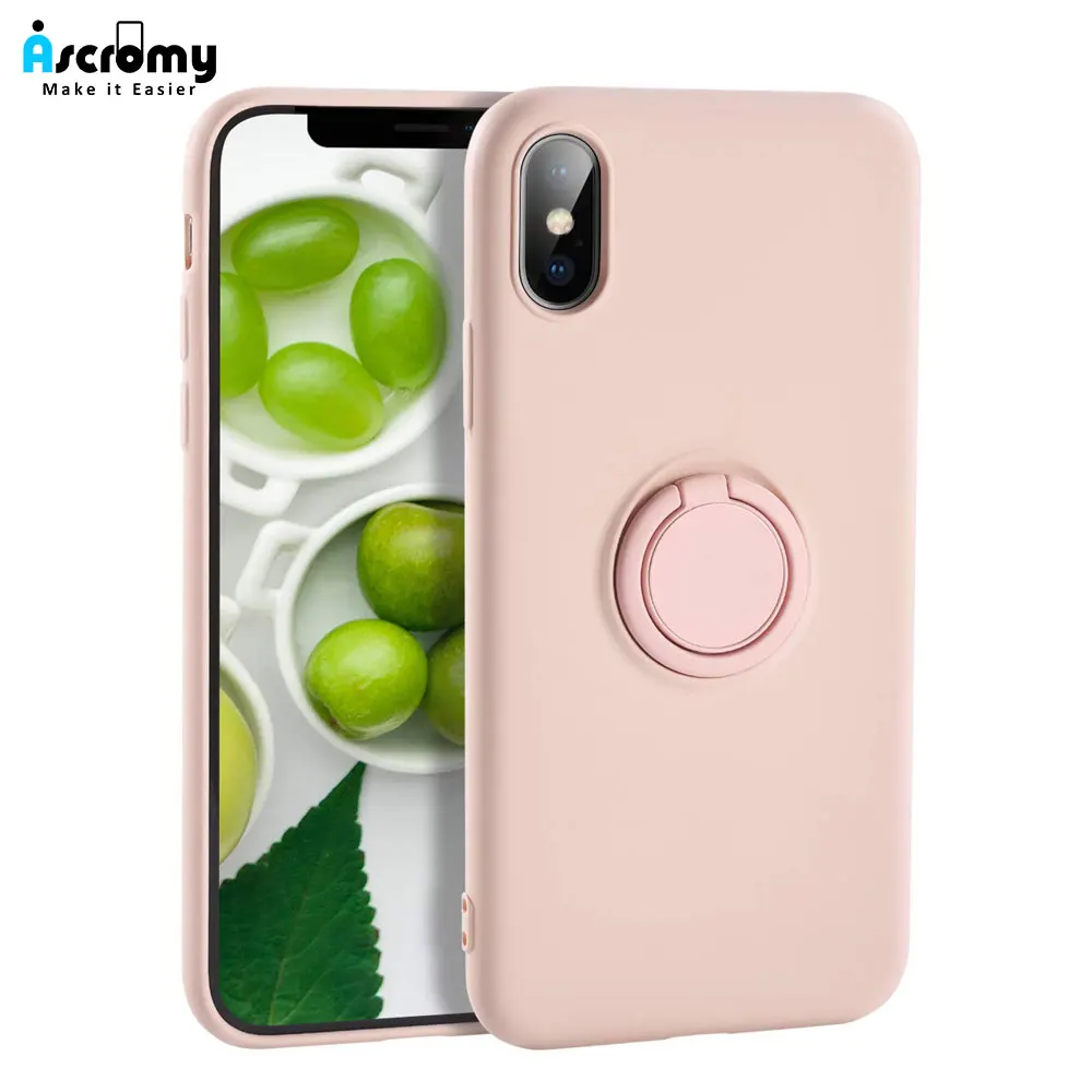 Для iPhone XR чехол жидкий силиконовый держатель кольца Роскошный для телефона 11 Pro 12