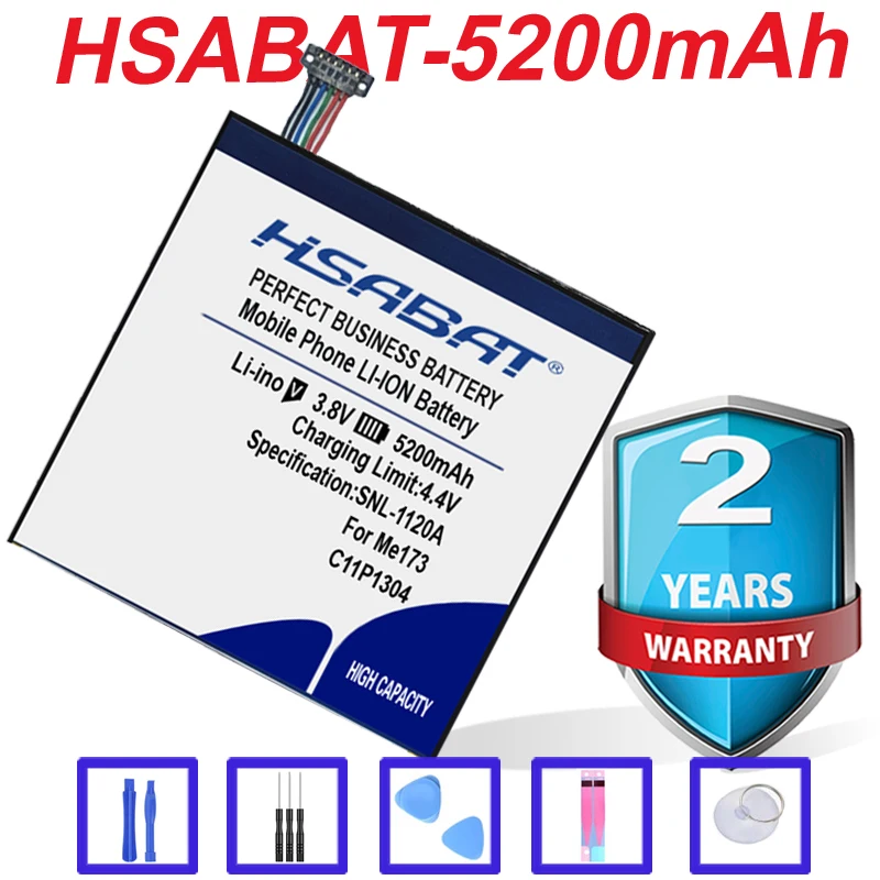 HSABAT Топ бренд 100% НОВЫЙ 5200mAh C11P1304 Аккумулятор для Asus Memo Pad Hd 7 Me173x K00b HD7 ME173 K00U ME180A K00L в