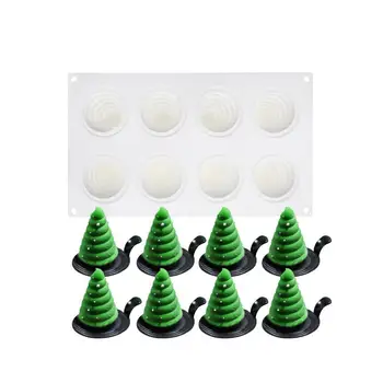 

Christmas Tree Silicone Mold Cake Decorating 8 Cavity 3D Silicone Mold For Baking Brownie Mousse Make Dessert Pan Chocolate Tool