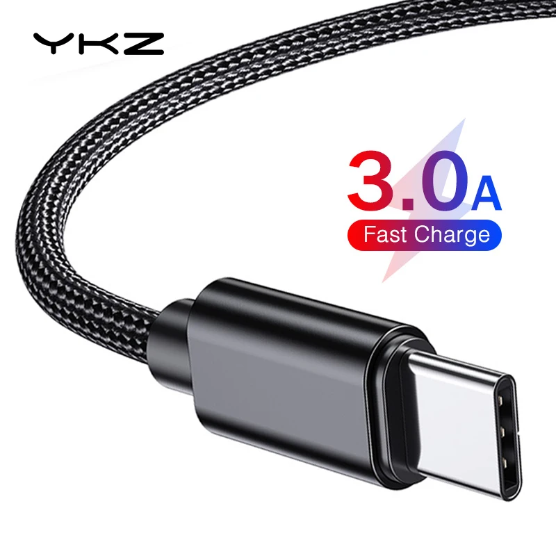 YKZ usb type-C кабель 3A быстрое зарядное устройство кабель для samsung S9 type-c кабель для передачи данных USB C зарядный кабель для huawei P30 Xiaomi Mi 9