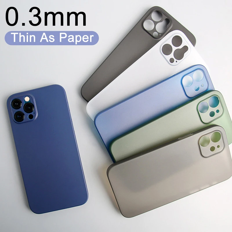 0.3mm Ultra Thin Matte Phone Case For iPhone 13 12 11 Pro Xs Max X Xr Se 2020 7 8 Plus Back Hard Cover Shell Camere Protection phone cases for iphone xr